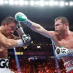 Canelo Álvarez (derecha) y Golovkin (izquierda) reunieron una constelación de estrellas en el T-Mobile Arena de Las Vegas.