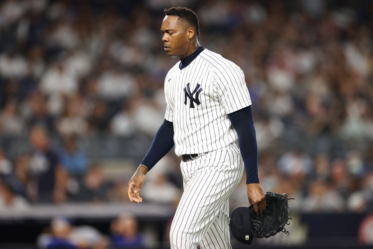 Aroldis Chapman durante su última presentación hasta la fecha con Yankees el pasado jueves 22 de septiembre ante Boston.