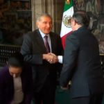 El incómodo saludo de Adán Augusto y Sheinbaum con Ebrard