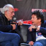 Christopher Lloyd y Michael J. Fox durante su reencuentro en la Comic Con de Nueva York.