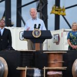 El presidente Biden y la primera dama Jill Biden durante su visita en Puerto Rico.