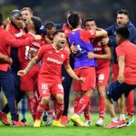 Jugadores del Toluca celebran su pase a la final del Torneo Apertura en la Liga MX.