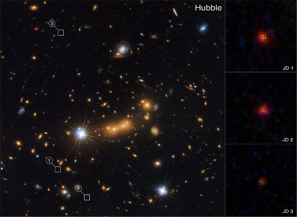 Comparación animada entre Hubble y el Telescopio Espacial James Webb.