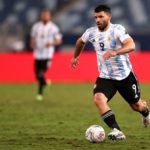 Kun Agüero con la selección Argentina en la Copa América 2021.