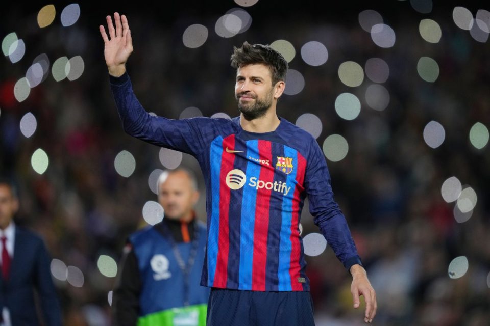 Gerard Piqué durante su despedida como jugador del FC Barcelona.