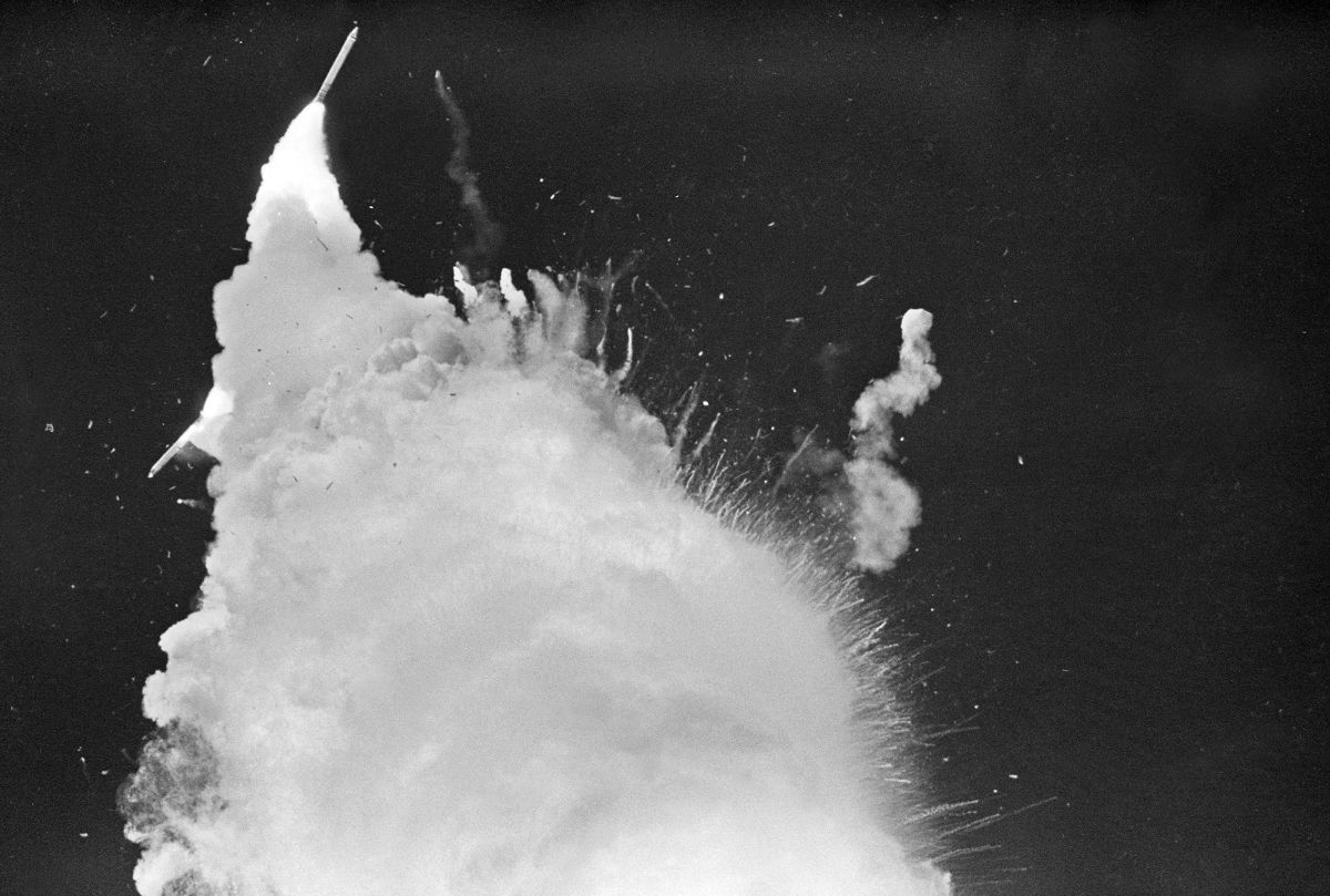 Explosión de la nave Challenger en enero de 1986.