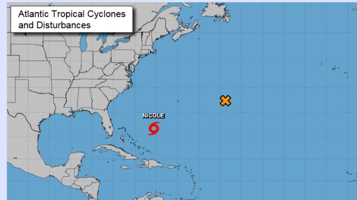 Pronostican el viaje de la tormenta subtropical Nicole.