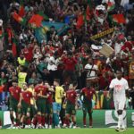 Selección de Portugal celebra el segundo gol del partido ante Suiza.