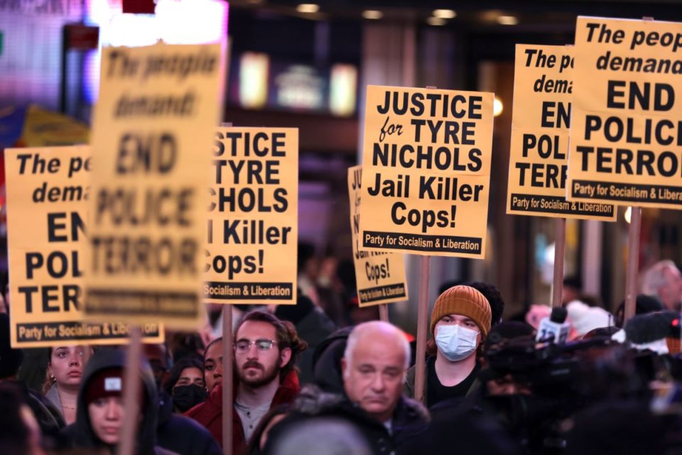 Protesta anti policial en NYC contra la muerte de Tyre Nichols.