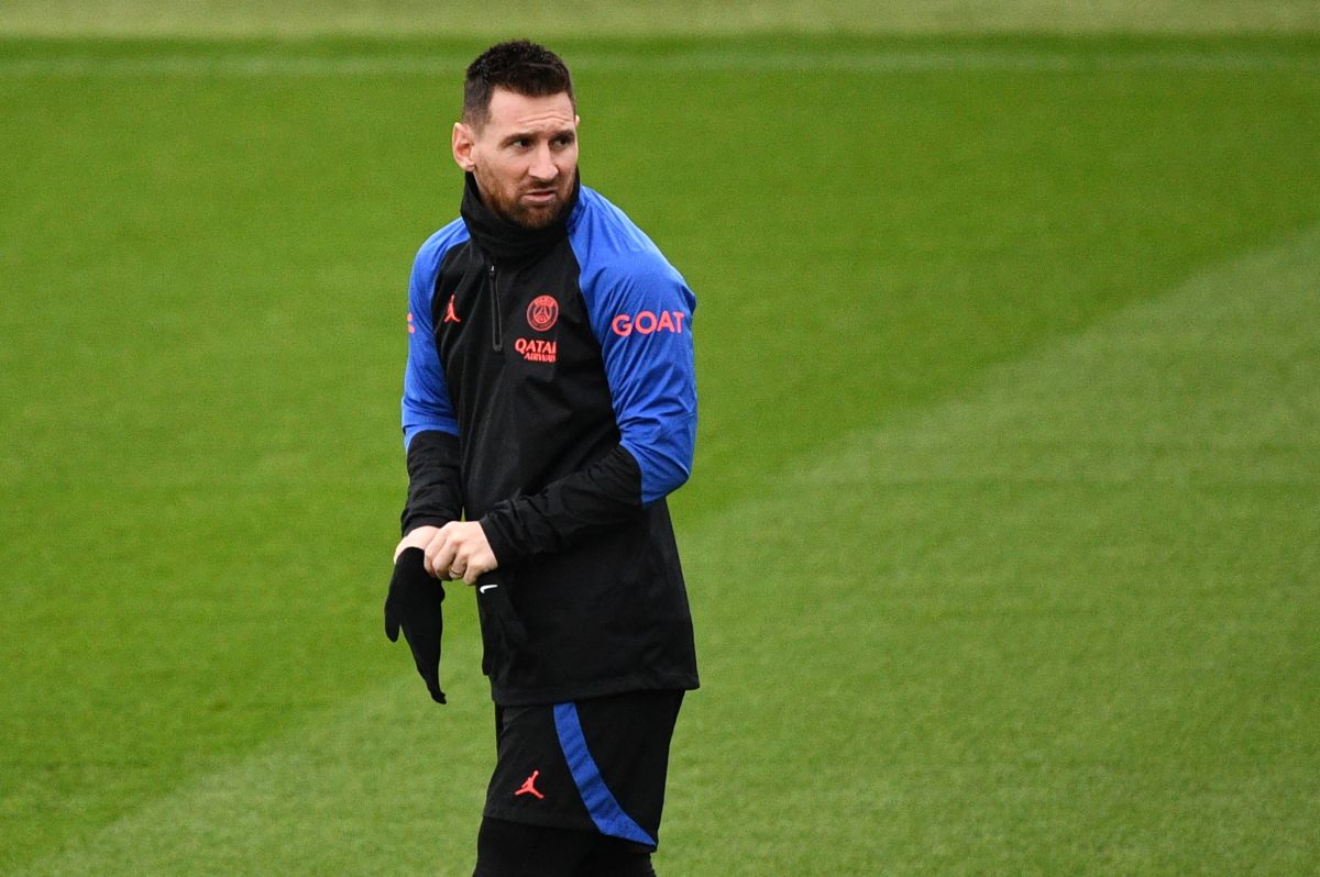 Lionel Messi durante un entrenamiento del PSG.