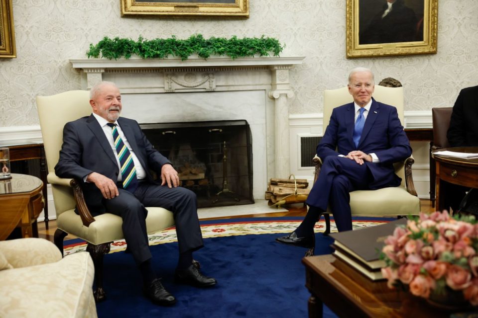 Joe Biden recibiendo en la Casa Blanca a Luiz Inácio Lula da Silva.