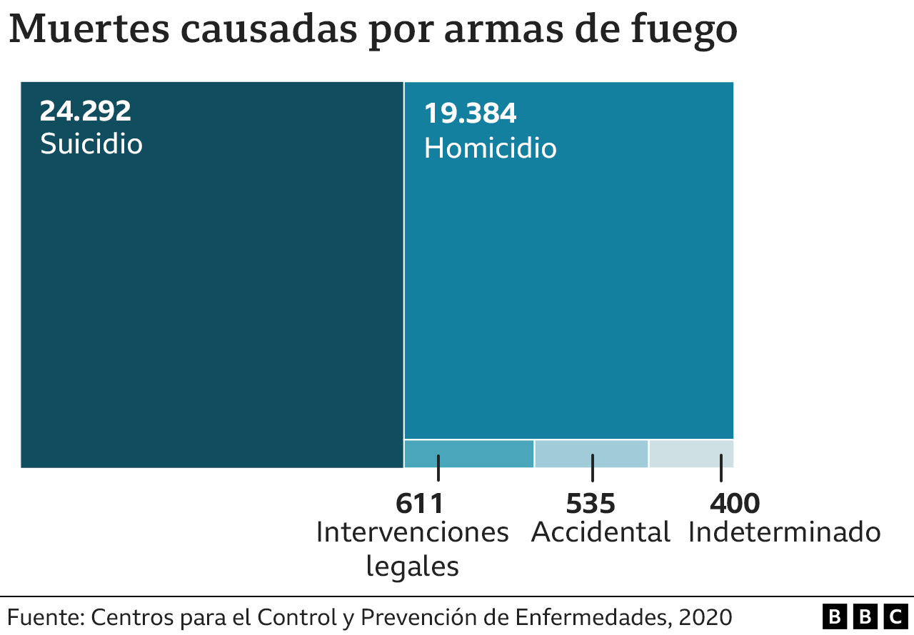 Muertes causadas por armas de fuego.