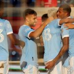 New York City FC celebrando un gol. Foto de Archivo.