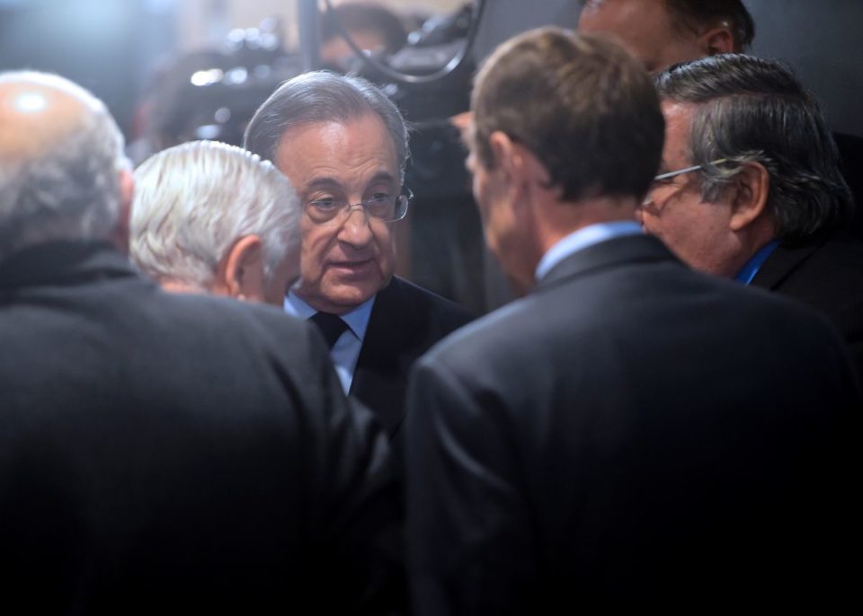 Foto referencial. El presidente del Real Madrid, Florentino Pérez, luego de una reunión con su Junta Directiva.