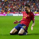 Joselu anotó doblete en su debut con España.