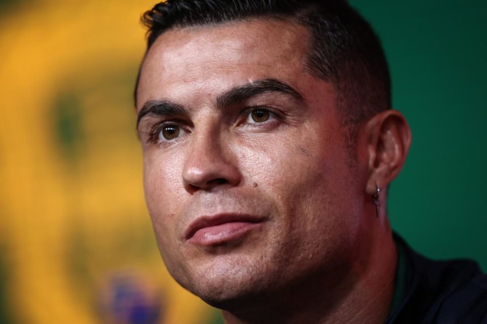 Cristiano Ronaldo durante la rueda de prensa de Portugal.