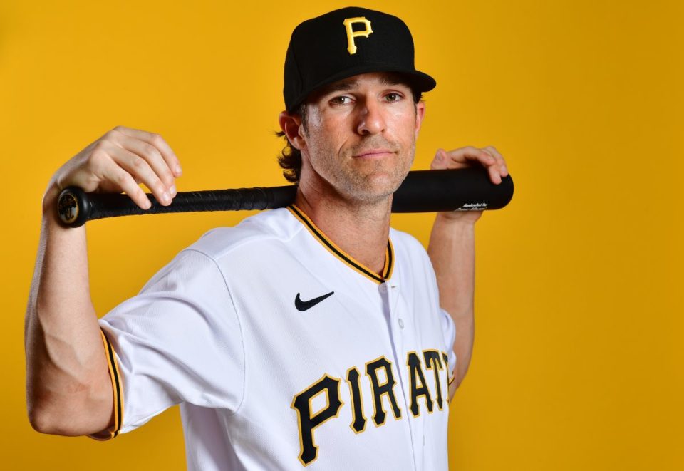 Drew Maggi durante la sesión fotográfica del equipo en el Spring Training.