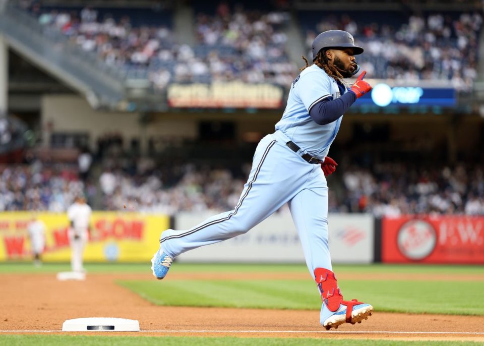 Vladimir Guerrero Jr. tras su cuadrangular ante los Yankees