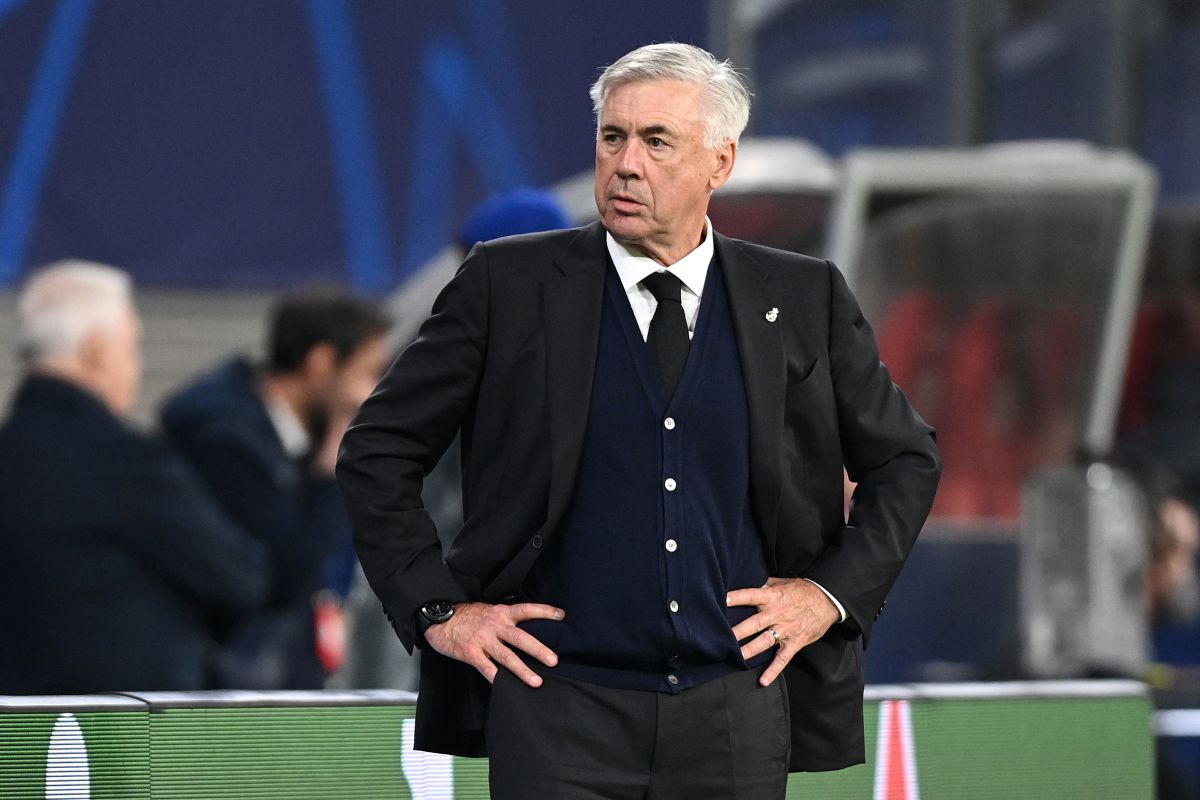 Carlo Ancelotti durante un encuentro ante Leipzig en Champions League. 